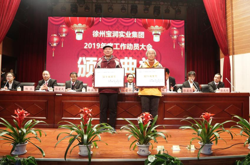 爱游戏体育官方网站首页（中国）有限公司2019年度工作动员大会---集团公司领导为先进单位和先进个人代表颁奖